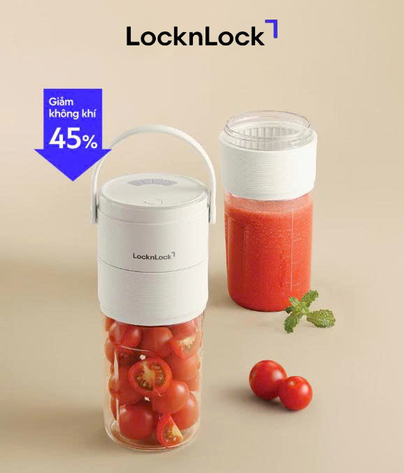 Máy Xay Sinh Tố Chân Không Cầm Tay LocknLock EJJ346IVY 475ml – Màu Ngà Chính Hãng